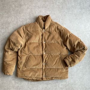 Men's Corduroy Puffer Jacket in Tan